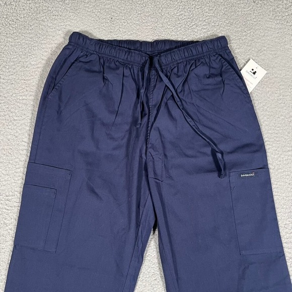 Dagacci Pants Mens Medium Blue Pockets Nursing Drawstring Medical Elastic Waist - Picture 2 of 11